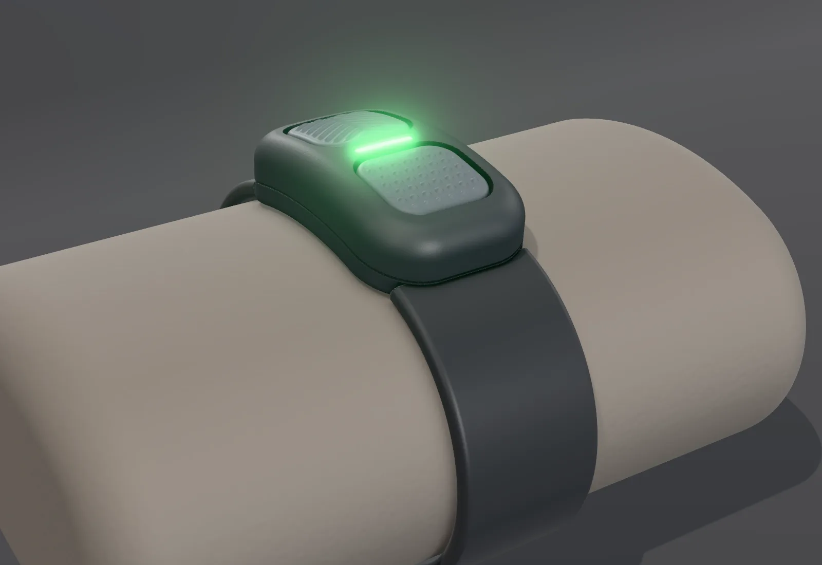 Το βραχιόλι σε καρπό, με την πράσινη γραμμή αναμμένη